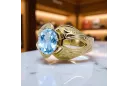 Vintage craft Ring Aquamarine 14K Yellow gold vrc135y